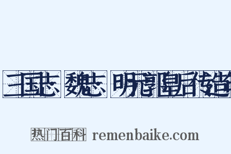 三国志·魏志·明元郭皇后传造句是什么意思的图片